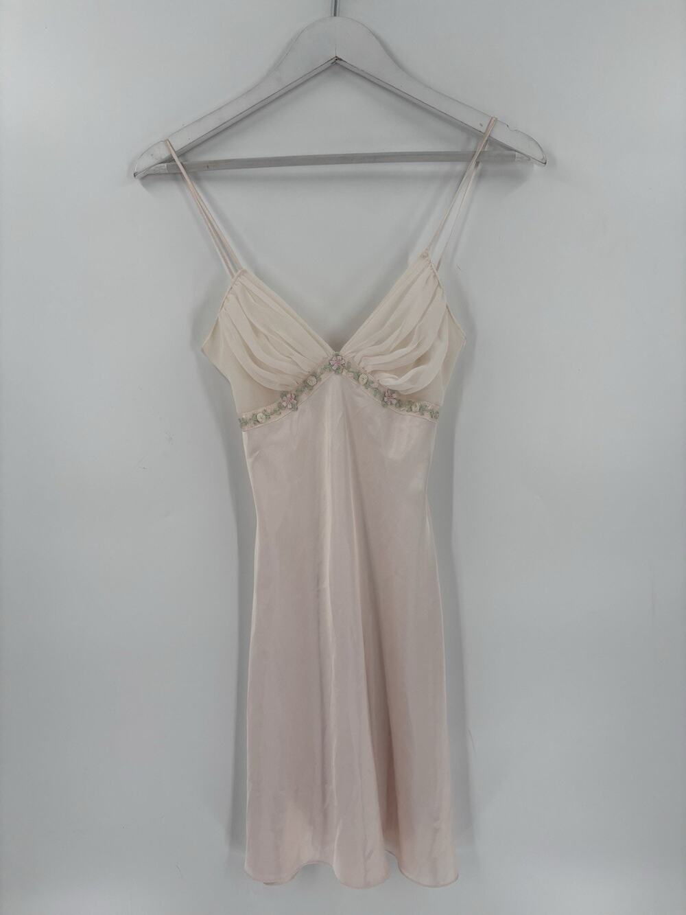 Vintage Jonquil by Diane Samandi Slip Nightgown Womens Small Pink Satin Peignoir
